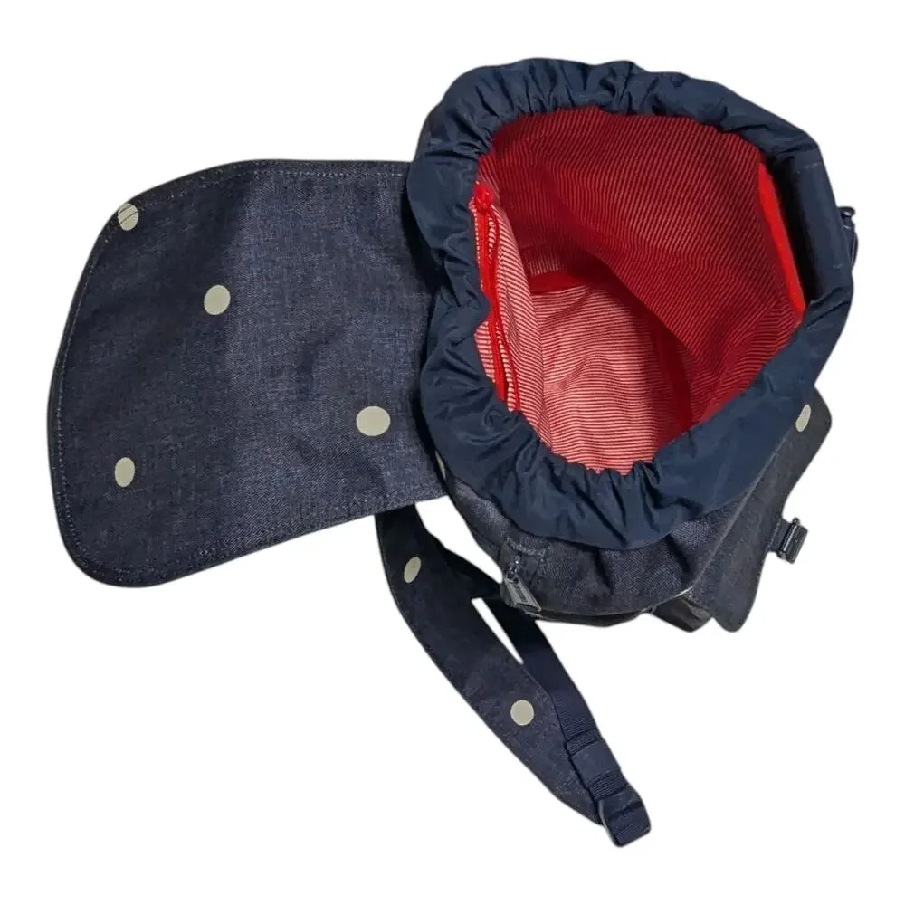 Herschel Supply Co Dawson Backpack Navy Blue Polka Dot White School Nautical